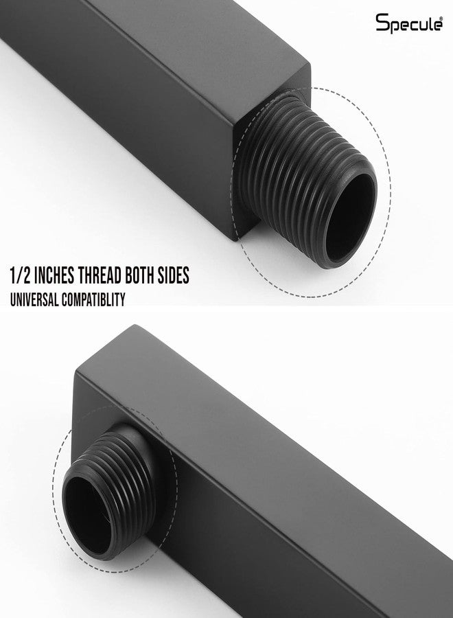 Specule 304 Stainless Steel Rectangle Premium Shower Arm for Overhead Showers with Flange (15 Inches, Black Matte Finish) - Durable, Stylish, Easy Installation - Image 5